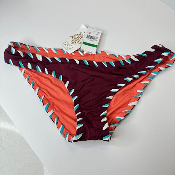 Becca Reversible Large Camille Hipster Bikini Bottom Cabernet - Picture 14 of 16